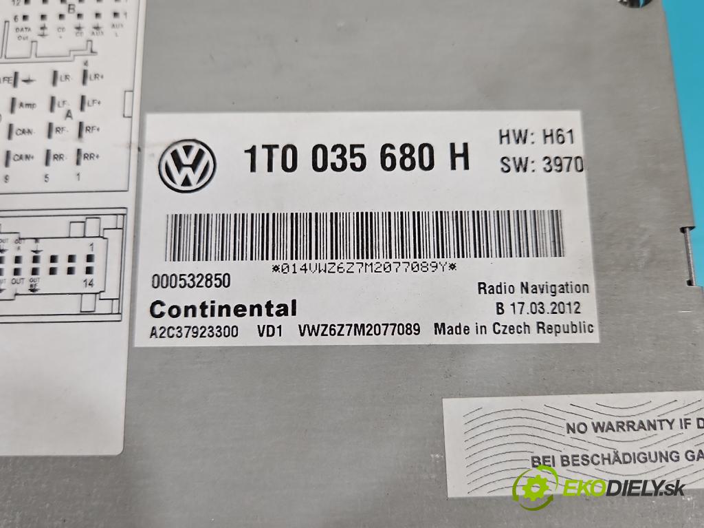 Vw Passat B7 2010-2014 2.0 tdi 140 HP automatic 103 kW 1968 cm3 5- Radio originál 1T0035680H