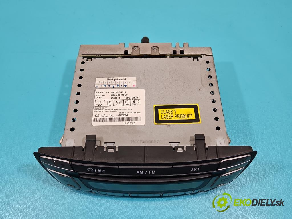 Toyota Aygo 2005-2014 1.0 VVTI 68 HP manual 50 kW 998 cm3 5- Radio originál 86120-0H010