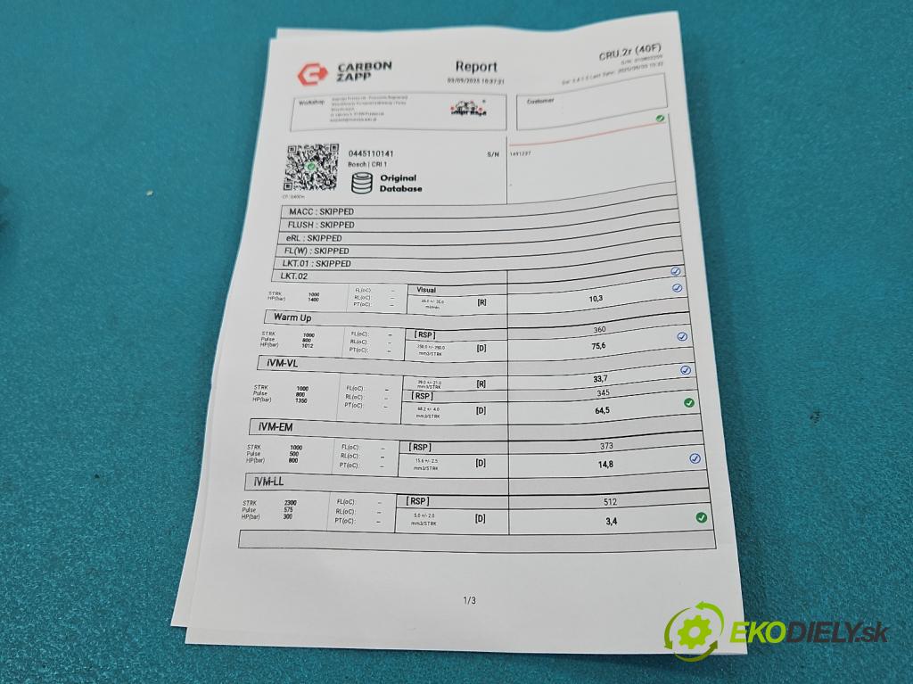 Renault Master II 1998-2010 2.5 dci 99 HP manual 73 kW 2463 cm3 5- vstrek 0445110141 (Vstrekovač paliva)