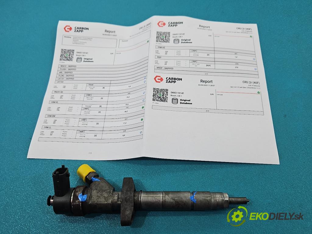 Renault Master II 1998-2010 2.5 dci 99 HP manual 73 kW 2463 cm3 5- vstrek 0445110141 (Vstrekovač paliva)