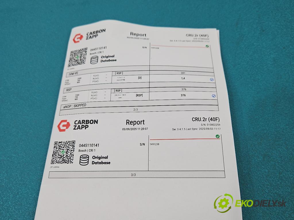 Renault Master II 1998-2010 2.5 dci 99 HP manual 73 kW 2463 cm3 5- vstrek 0445110141 (Vstrekovač paliva)