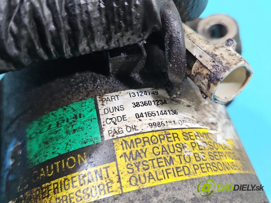 Opel Astra III 2004-2014 1.4 16V 90 HP manual 66 kW 1364 cm3 5- Kompresor: klimatizácie 13124749 (Kompresor klimatizácie)