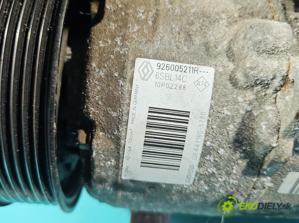 Renault Scenic III 2009-2016 1.6 dci 131 HP manual 96 kW 1598 cm3 5- Kompresor: klimatizácie 926005211R (Kompresor klimatizácie)