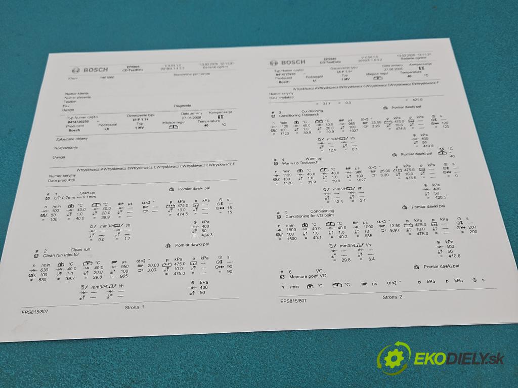 Audi A4 B7 2004-2008 1.9 TDI 116 hp manual 85 kW 1896 cm3 5- vstřikovací čerpadlo 0414720230 (Vstřikovač paliva)