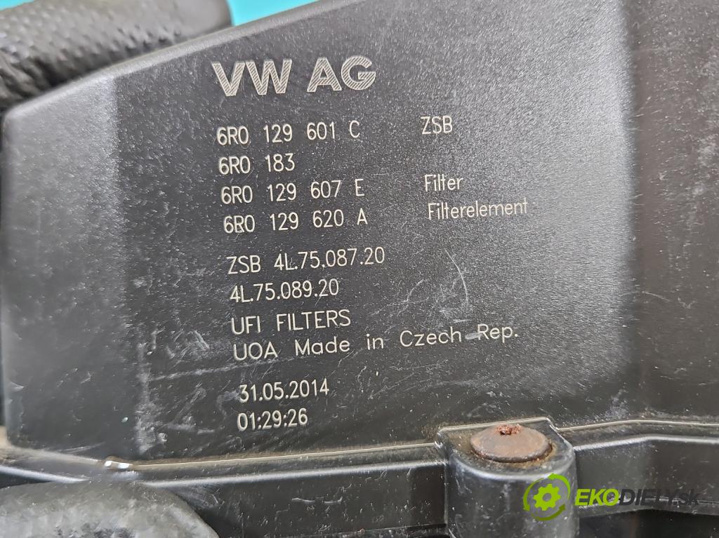 Skoda Rapid 2012-2019 1.6 tdi 90 HP manual 66 kW 1598 cm3 5- obal filtra vzduchu 6R0129601C (Obal vzduchového filtra)