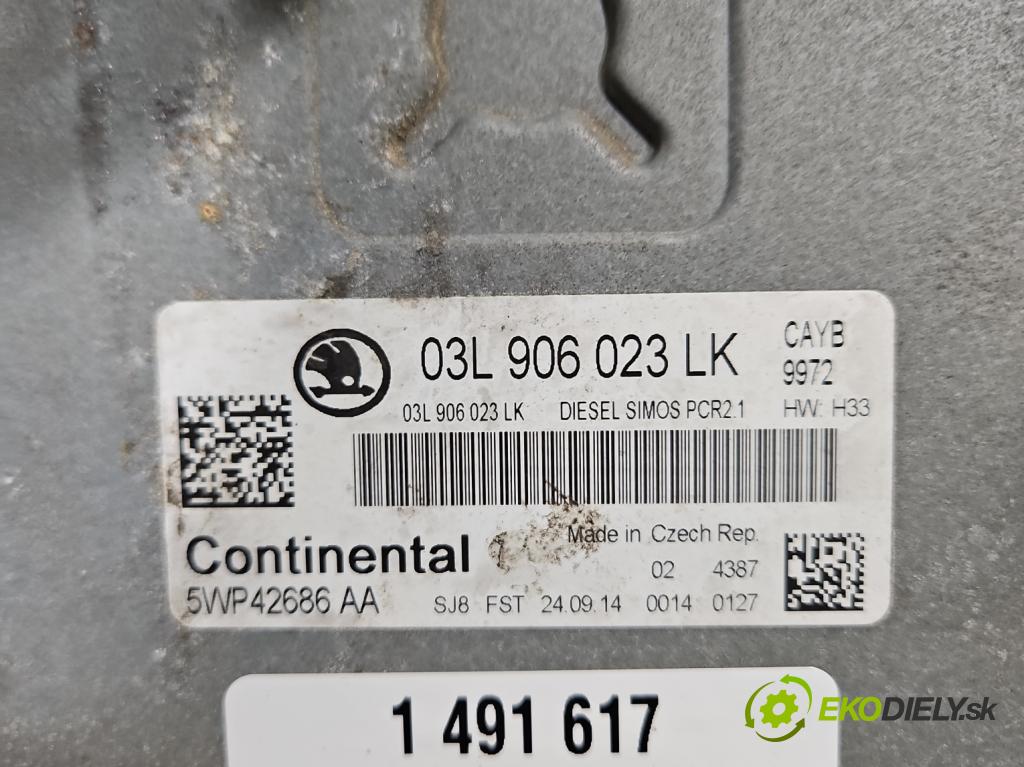 Skoda Rapid 2012-2019 1.6 tdi 90 HP manual 66 kW 1598 cm3 5- riadiaca jednotka motora 03L906023LK