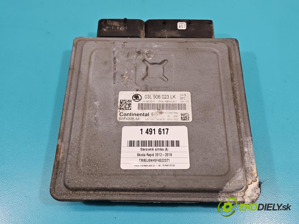 Skoda Rapid 2012-2019 1.6 tdi 90 HP manual 66 kW 1598 cm3 5- riadiaca jednotka motora 03L906023LK