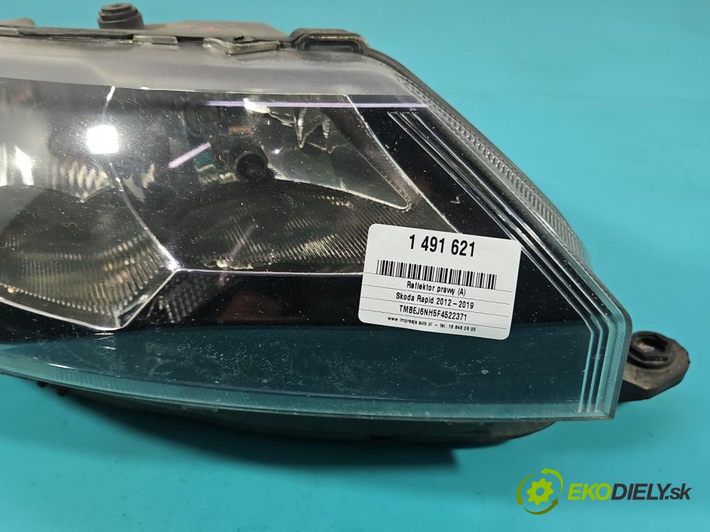 Skoda Rapid 2012-2019 1.6 tdi 90 HP manual 66 kW 1598 cm3 5- Reflektor: pravý 5JB941016 (Svetlo predné pravé)