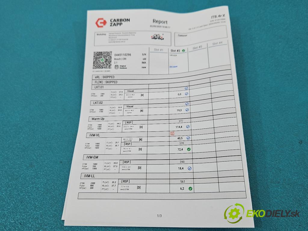 Honda CR-V II 2001-2006 2.2 i-CTDi 140 HP manual 103 kW 2204 cm3 5- vstrek 0445110296 (Vstrekovač paliva)