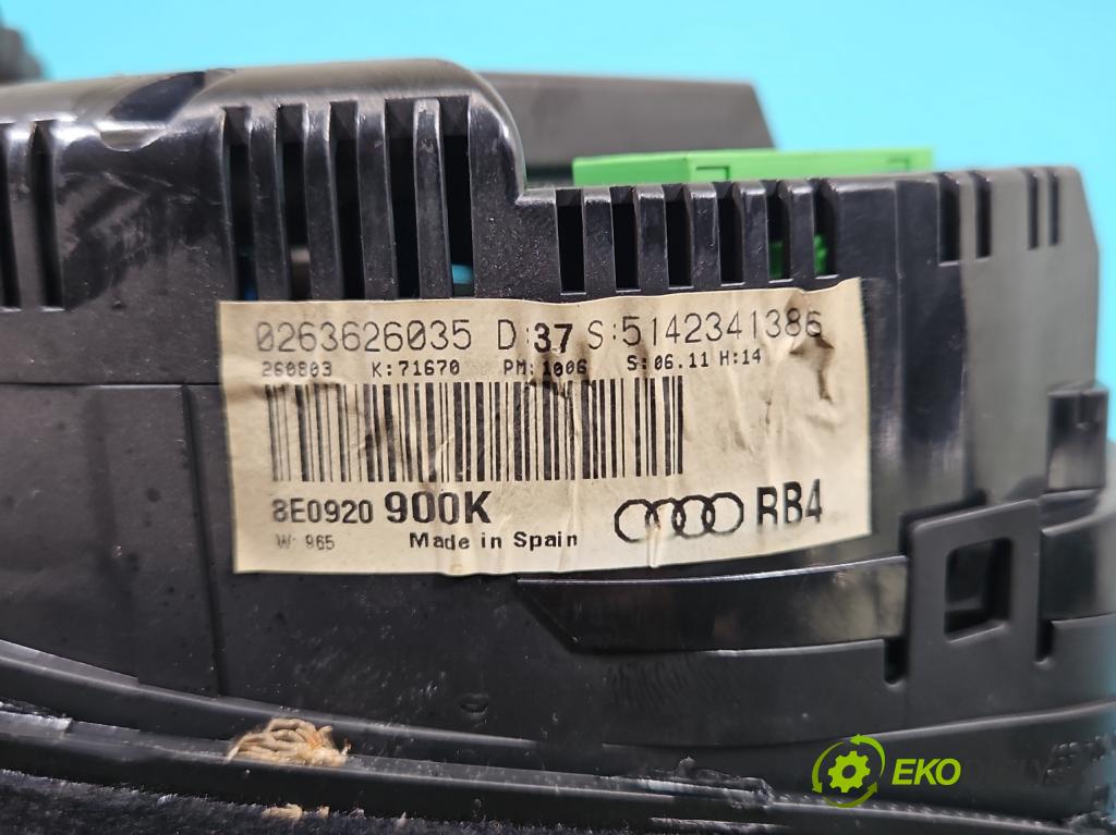 Audi A4 B6 2000-2004 1.9 tdi 101 HP manual 74 kW 1896 cm3 4- prístrojovka/ budíky 0263626035 (Prístrojová doska)