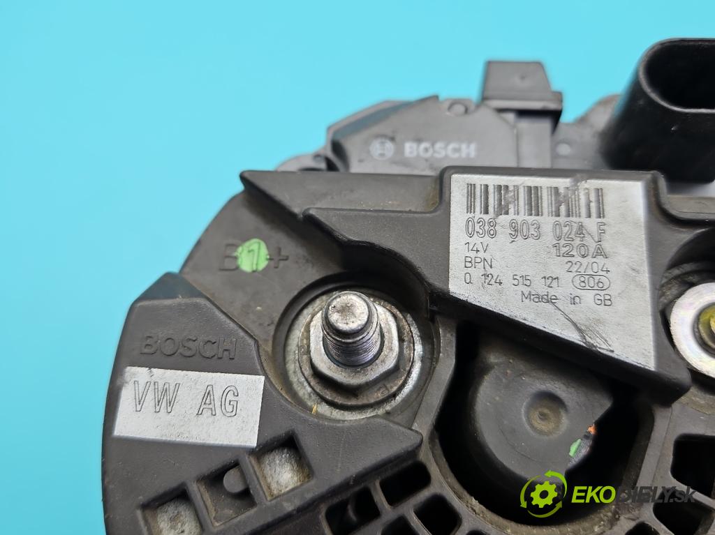 Skoda Rapid 2012-2019 1.6 tdi 90 HP manual 66 kW 1598 cm3 5- Alternator 038903024F (Alternátor)
