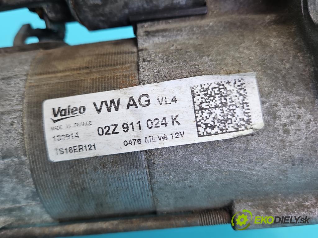 Skoda Rapid 2012-2019 1.6 tdi 90 HP manual 66 kW 1598 cm3 5- štartér 02Z911024K (Štartér)