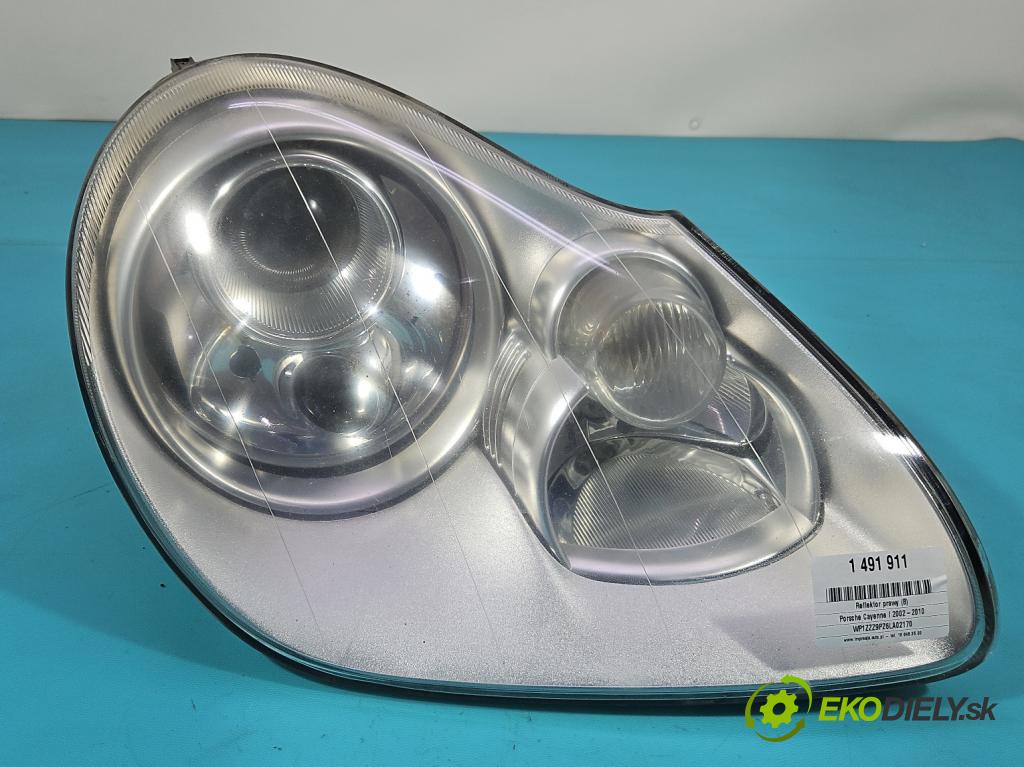 Porsche Cayenne I 2002-2010 3.2 V6 250 HP automatic 184 kW 3189 cm3 5- Reflektor: pravý 7L5941006AR (Svetlo predné pravé)