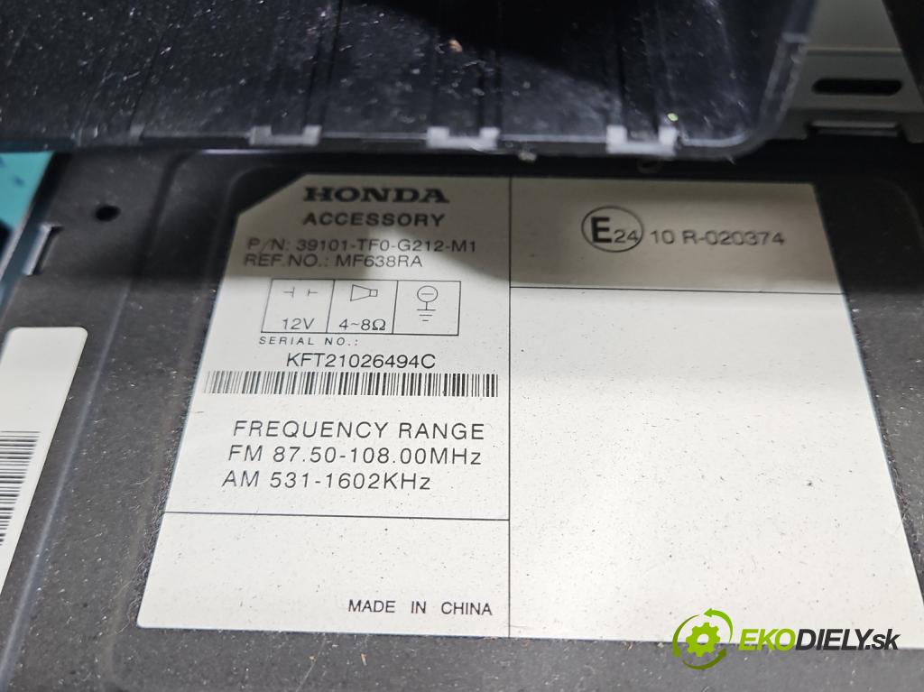 Honda Jazz III 2008-2014 1.3 16V 99 HP manual 73 kW 1339 cm3 5- Radio originál 39101-TF0-G212-M1