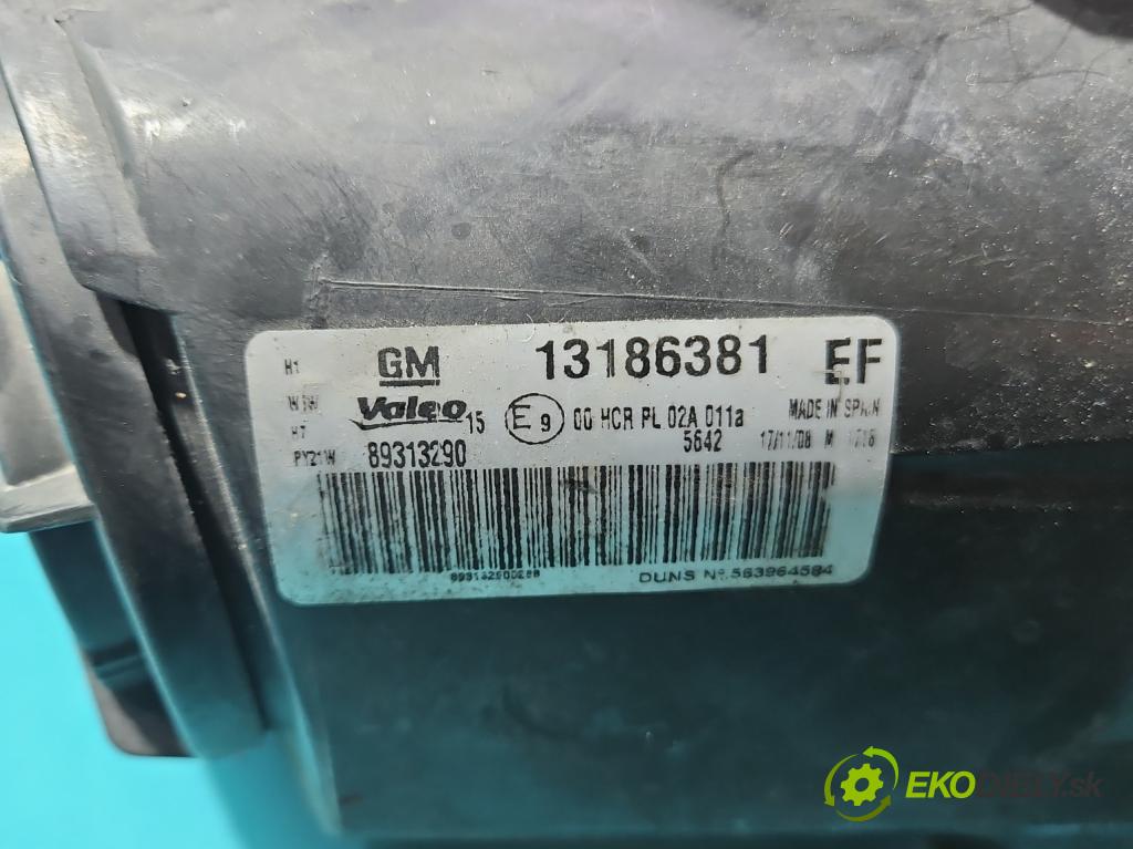 Opel Corsa D 2006-2014 1.2 16V 80 hp manual 59 kW 1229 cm3 5- světlo levý 13186381 (Klika dveří ostatní)