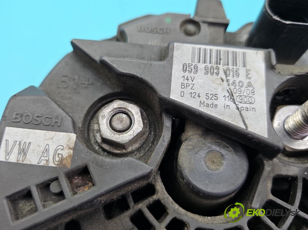 Audi A5 8T 2007-2016 3.0 tdi V6 239KM manual 176 kW 2967 cm3 2- Alternator 0124525116 (Alternátor)