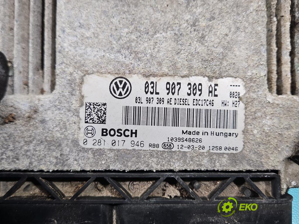 Vw Passat B7 2010-2014 2.0 tdi 140 HP automatic 103 kW 1968 cm3 5- riadiaca jednotka motora 03L907309AE