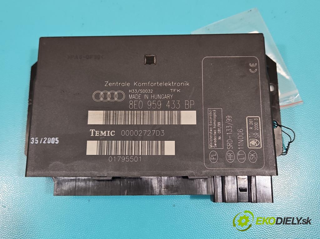 Audi A4 B7 2004-2008 1.9 tdi 116 hp manual 85 kW 1896 cm3 5- řídící jednotka komfortu 8E0959433BP