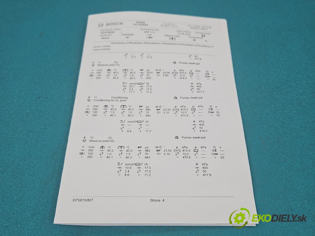 Audi A4 B7 2004-2008 1.9 tdi 116 HP manual 85 kW 1896 cm3 5- vstrekovacie čerpadlo 0414720230 (Vstrekovač paliva)