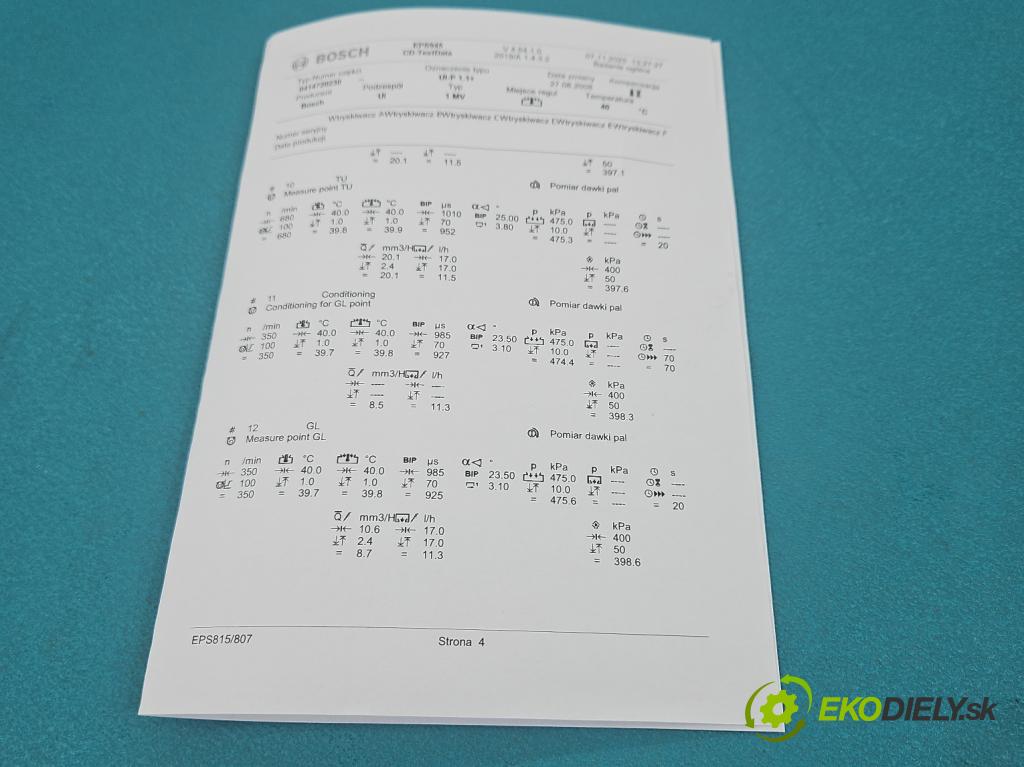 Audi A4 B7 2004-2008 1.9 tdi 116 HP manual 85 kW 1896 cm3 5- vstrekovacie čerpadlo 0414720230 (Vstrekovač paliva)