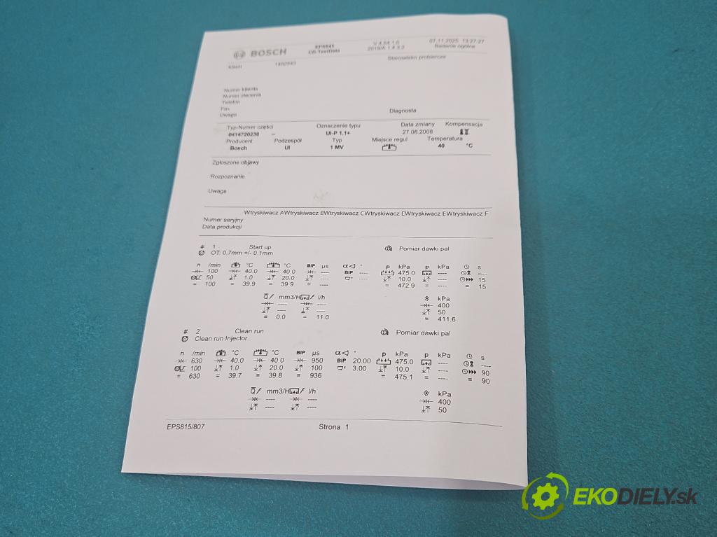 Audi A4 B7 2004-2008 1.9 tdi 116 HP manual 85 kW 1896 cm3 5- vstrekovacie čerpadlo 0414720230 (Vstrekovač paliva)