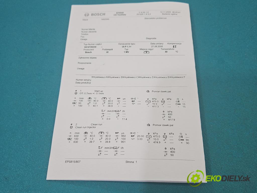 Audi A4 B7 2004-2008 1.9 tdi 116 HP manual 85 kW 1896 cm3 5- vstrekovacie čerpadlo 0414720230 (Vstrekovač paliva)