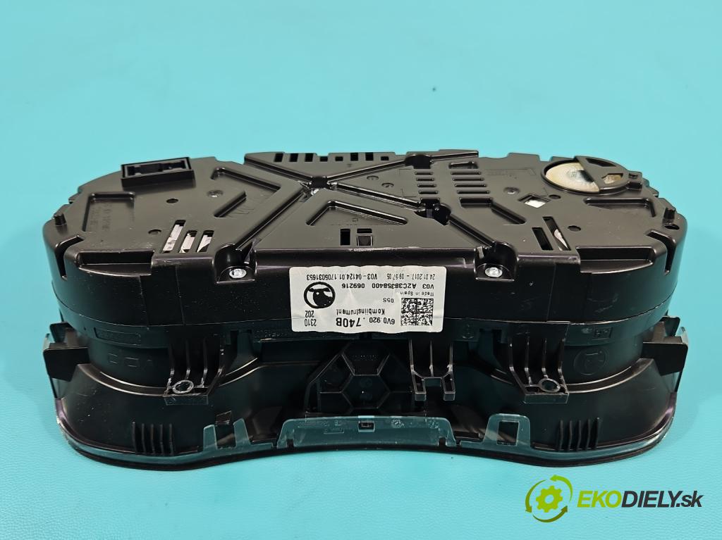 Skoda Fabia III 2014- 2021 1.2 TSI 90 HP manual 66 kW 1197 cm3 5- prístrojovka/ budíky 6V0920740B (Prístrojová doska)