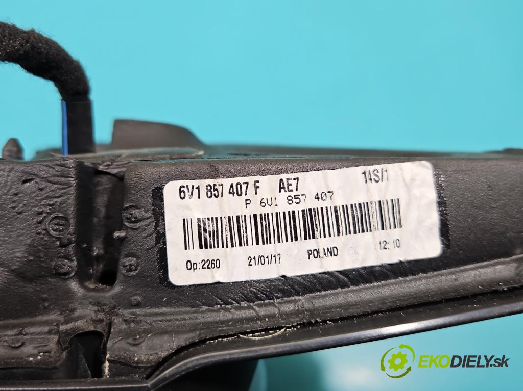 Skoda Fabia III 2014- 2021 1.2 TSI 90 hp manual 66 kW 1197 cm3 5- zpětné zrcátko levé 6V1857407F (Klika dveří ostatní)