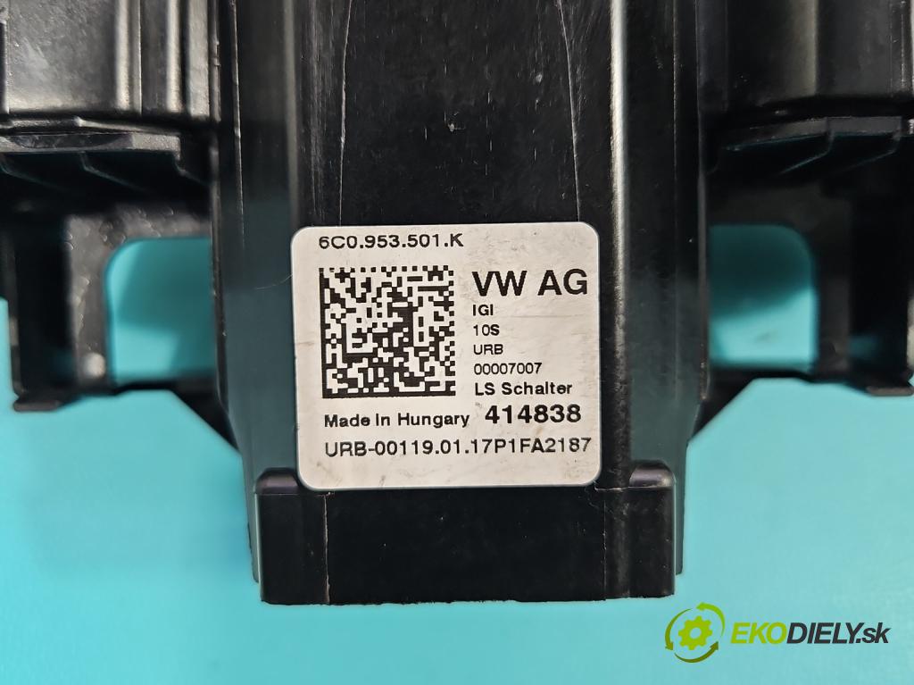 Skoda Fabia III 2014- 2021 1.2 TSI 90 HP manual 66 kW 1197 cm3 5- prepínač komplex: 6C0953513F (Prepínacie páčky pod volantom)