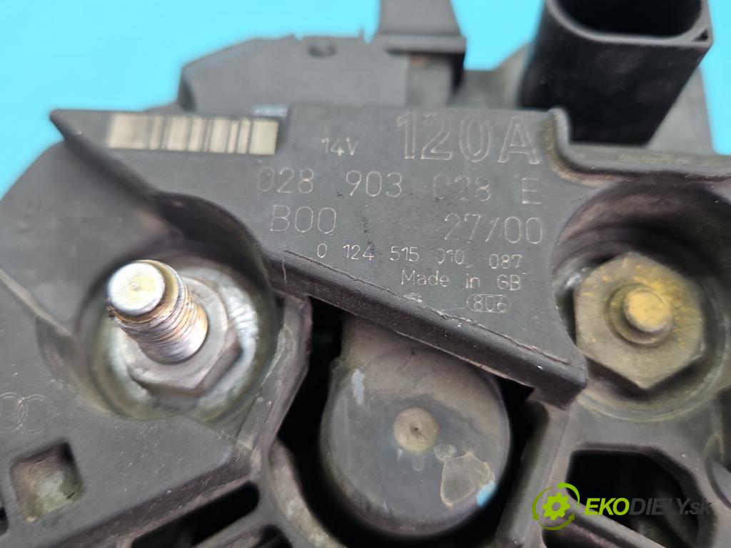 Vw Golf IV 1997-2003 1.9 tdi 116 HP manual 85 kW 1896 cm3 3- Alternator 028903028E (Alternátor)
