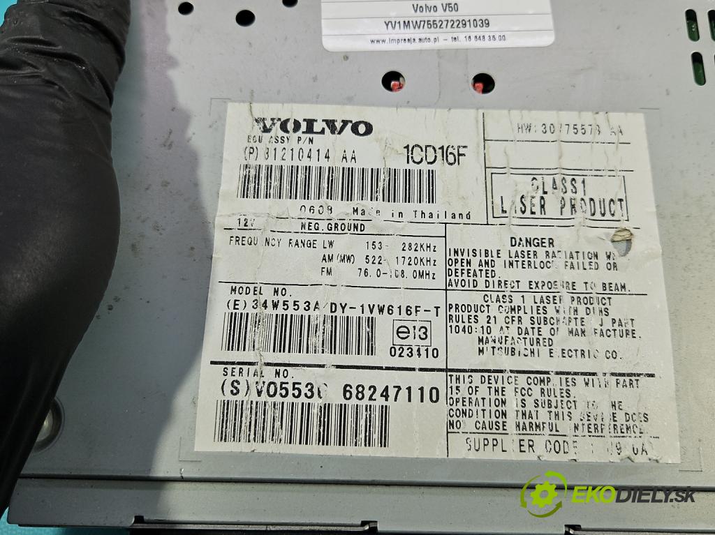 Volvo V50 2.0d 136hp manual 100 kW 1997 cm3 5- Radio továrna: 31210414AA