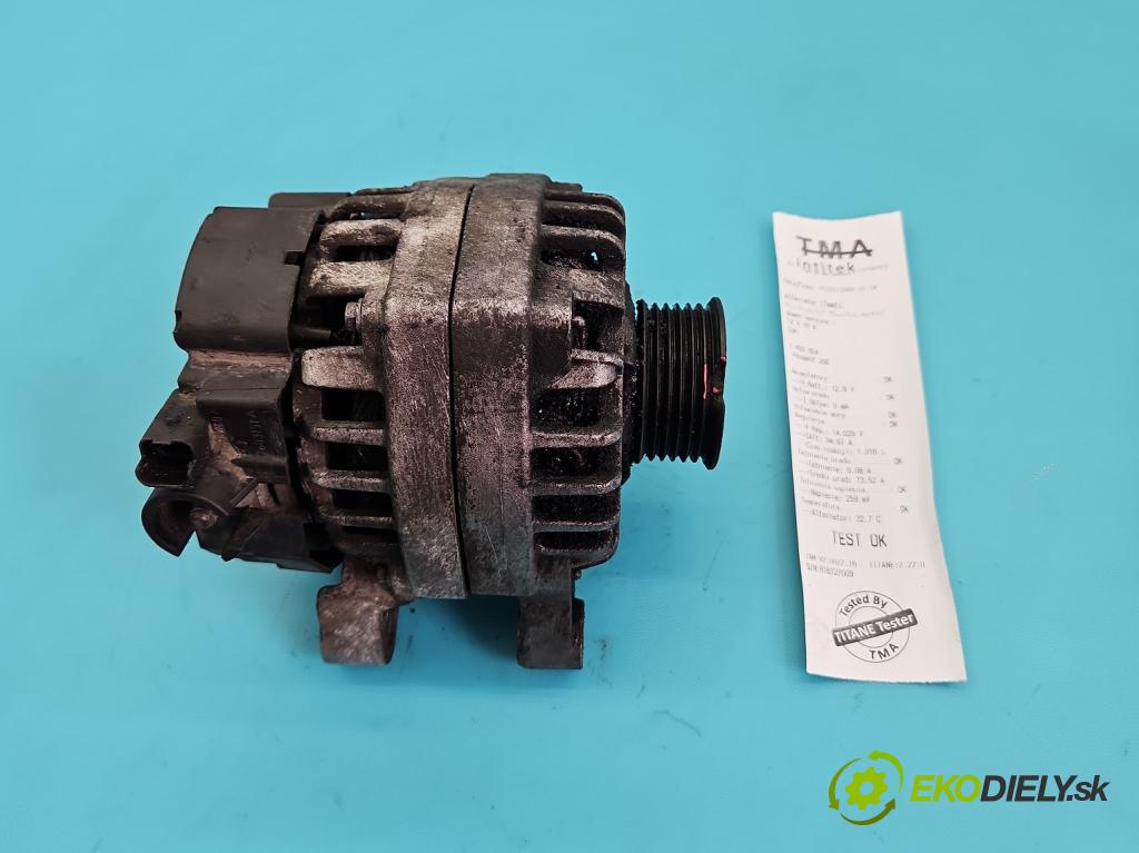 Peugeot 206 1.4 16V 88 HP manual 65 kW 1360 cm3 5- Alternator 9656956080 (Alternátor)