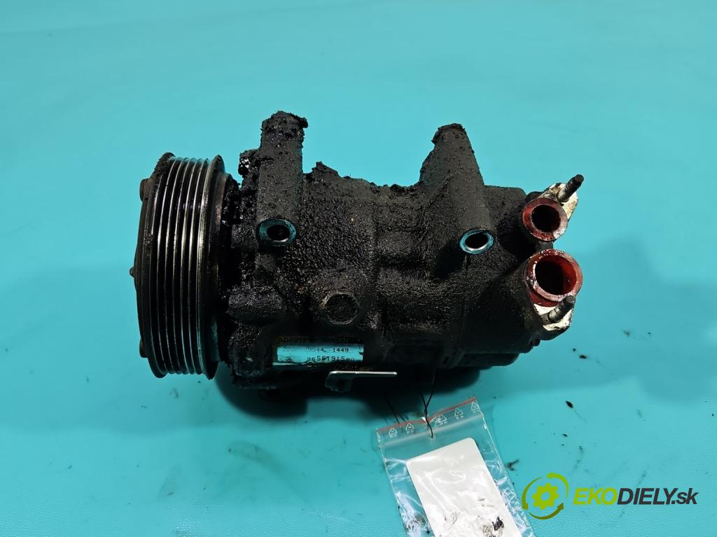 Peugeot 206 1.4 16V 88 HP manual 65 kW 1360 cm3 5- Kompresor: klimatizácie 9655191580 (Kompresor klimatizácie)