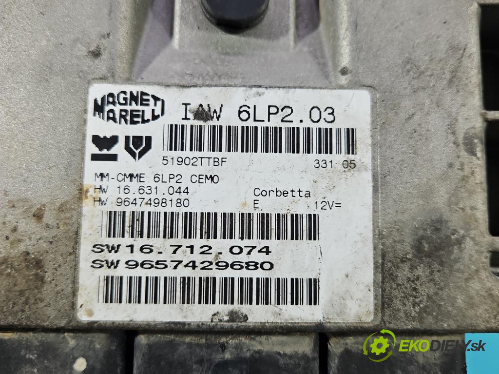 Peugeot 206 1.4 16V 88 HP manual 65 kW 1360 cm3 5- riadiaca jednotka motora 9657429680