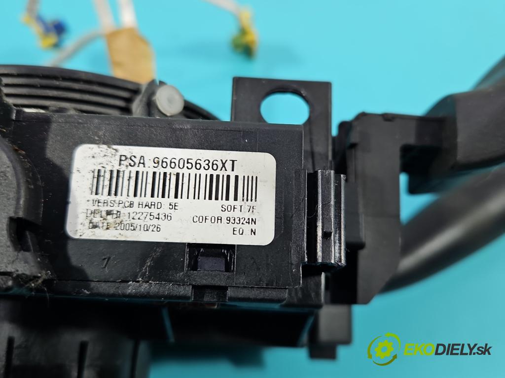 Peugeot 206 1.4 16V 88 HP manual 65 kW 1360 cm3 5- prepínač komplex: 96605636XT (Prepínacie páčky pod volantom)