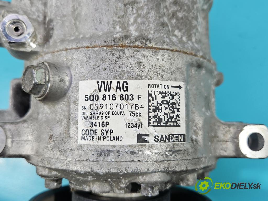 Skoda Fabia III 2014- 2021 1.2 TSI 90 HP manual 66 kW 1197 cm3 5- Kompresor: klimatizácie 5Q0816803F (Kompresor klimatizácie)