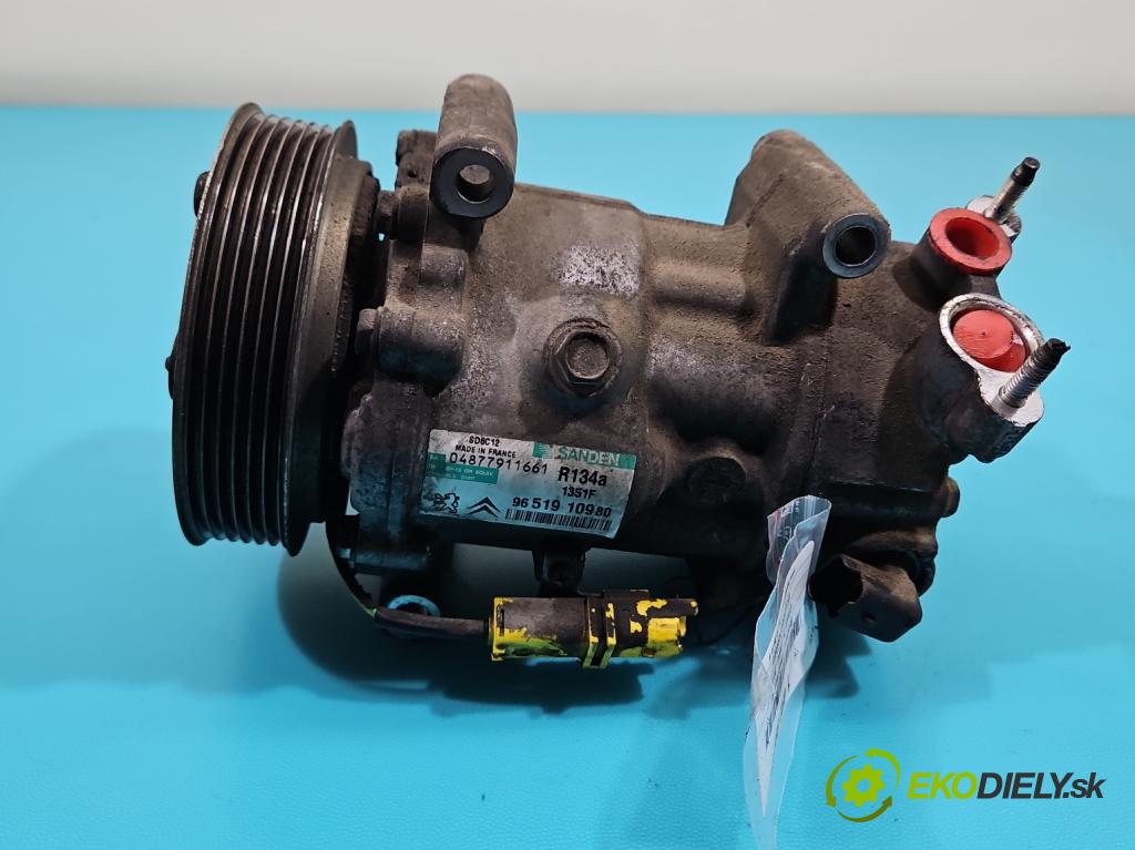 Citroen C4 I 2004-2011 1.4 16V 88 HP manual 65 kW 1360 cm3 5- Kompresor: klimatizácie 9651910980 (Kompresor klimatizácie)