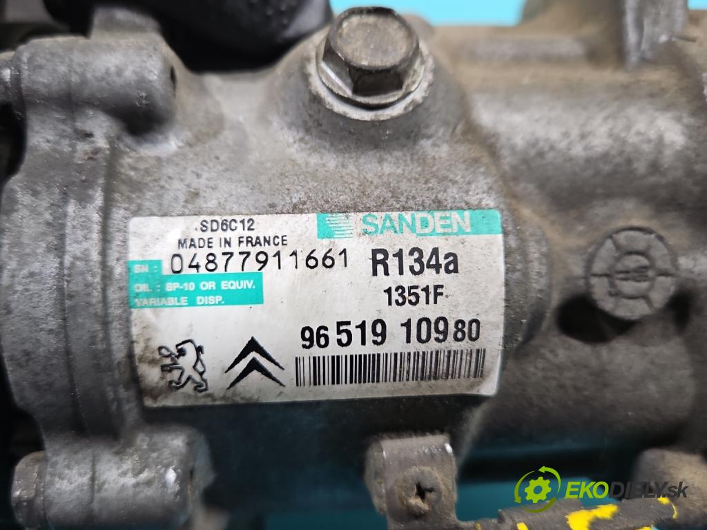 Citroen C4 I 2004-2011 1.4 16V 88 HP manual 65 kW 1360 cm3 5- Kompresor: klimatizácie 9651910980 (Kompresor klimatizácie)