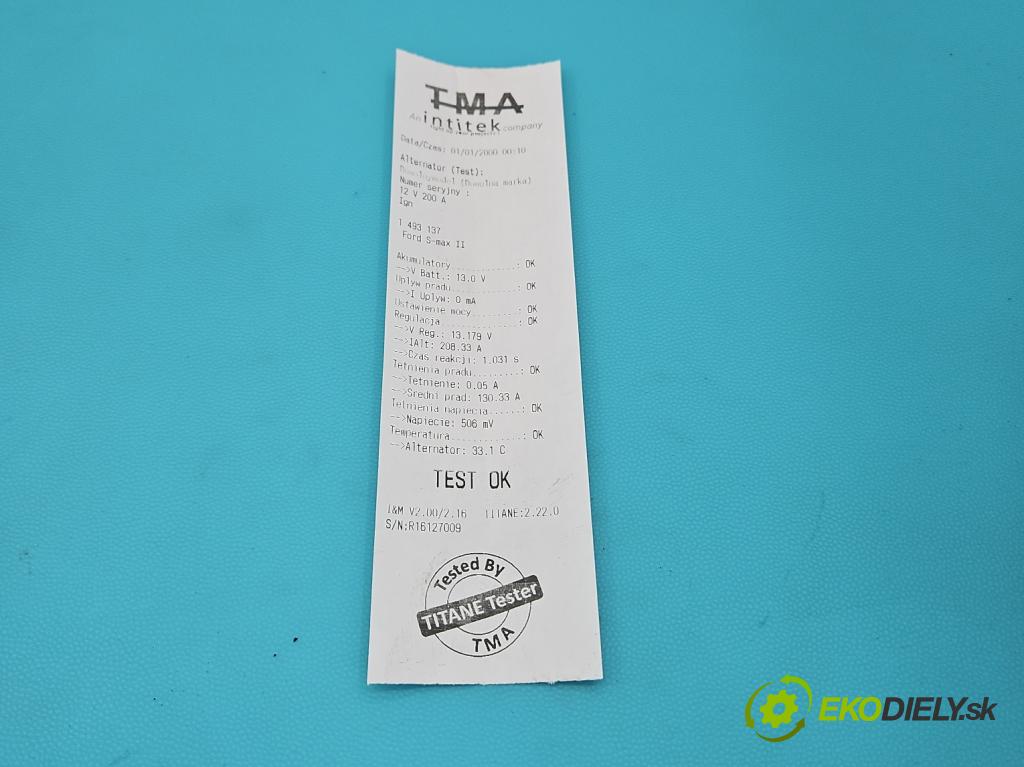 Ford S-max II 15-23 2.0 tdci 150 HP automatic 110 kW 1995 cm3 5- Alternator GK2T-10300-CD (Alternátor)