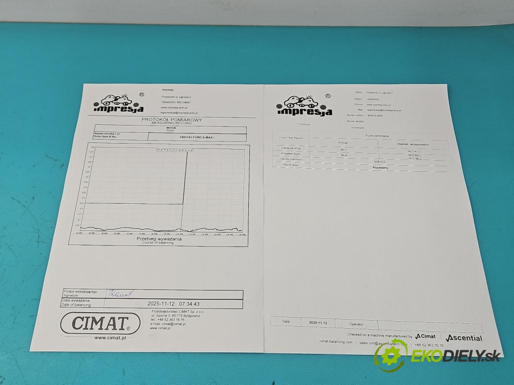 Ford S-max II 2015-2023 2.0 tdci 150 HP automatic 110 kW 1995 cm3 5- turbodúchadlo, turbo repasovaná 852072-2