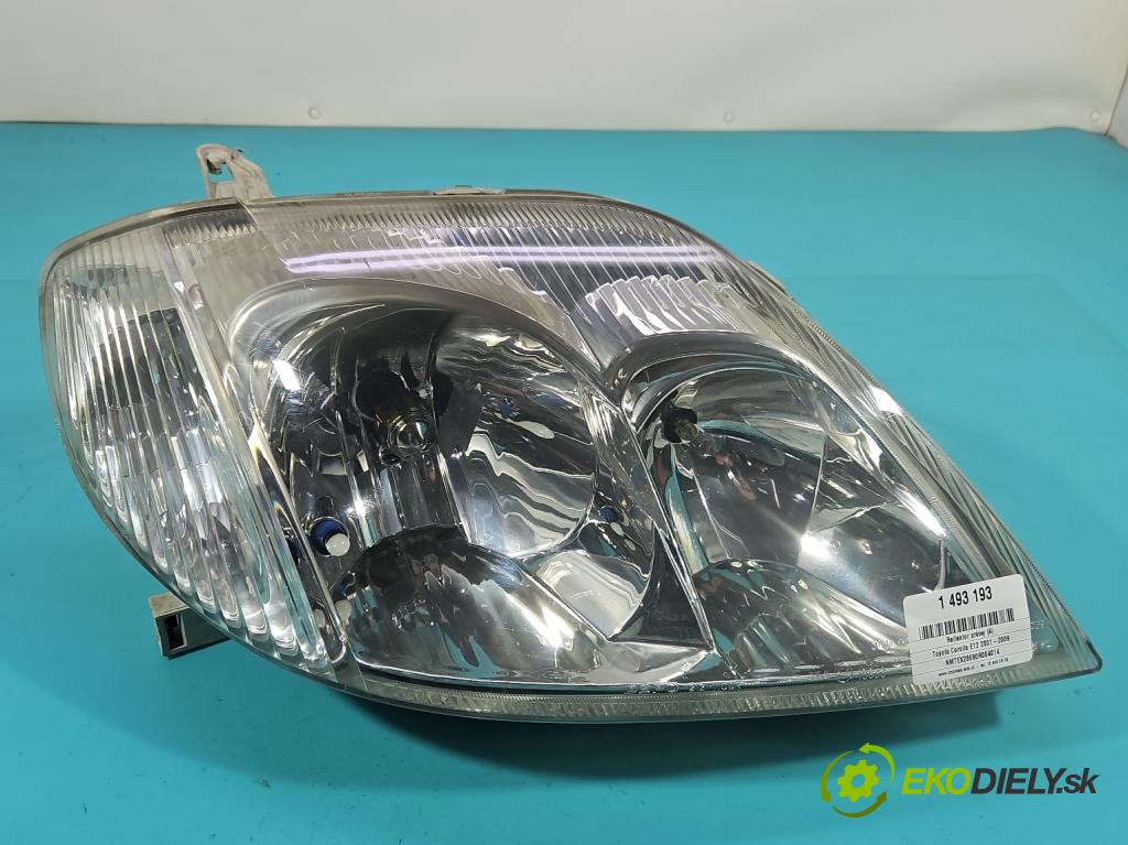 Toyota Corolla E12 2001-2009 2.0 D4D 90 HP manual 66 kW 1995 cm3 5- Reflektor: pravý 08-212-11C9R (Svetlo predné pravé)