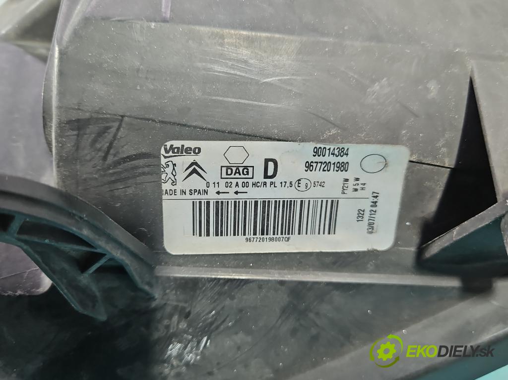 Citroen Berlingo II 2008-2018 1.6 hdi 92 HP manual 68 kW 1560 cm3 5- Reflektor: pravý 9677201980 (Svetlo predné pravé)