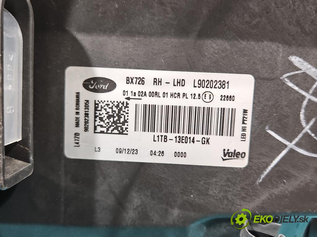 Ford Puma II MK2 2019- 1.0 EcoBoost: 155 HP manual 114 kW 999 cm3 5- Reflektor: pravý L1TB-13E014-GK (Svetlo predné pravé)