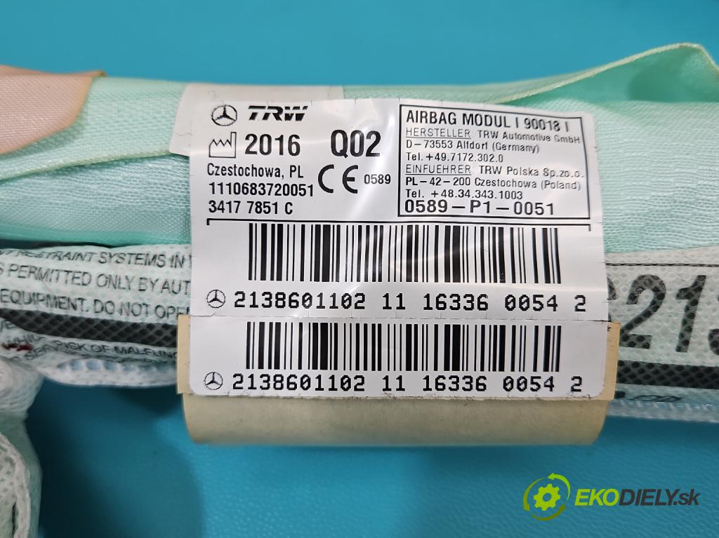 Mercedes E W213 2016-2023 2.0 CDI 194KM: automatic 143 kW 1950 cm3 5- clona ľavé 2138601102