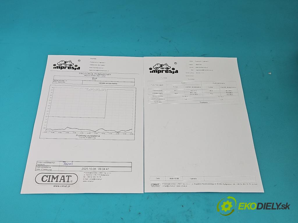 Skoda Rapid 2012-2019 1.6 tdi 90 hp manual 66 kW 1598 cm3 5- Turbodmychadlo repasováno BV39F-0114