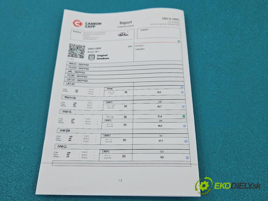 Chrysler Voyager IV 2000-2007 2.5 crdi 141 HP manual 104 kW 2499 cm3 5- vstrek 0445110059 (Vstrekovač paliva)