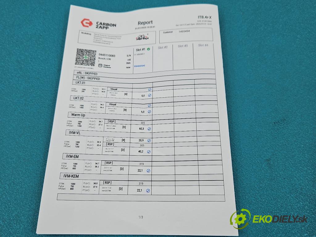 Fiat Panda II 2003-2012 1,3.0 jtd 69KM manual 51 kW 1248 cm3 5- vstrek 0445110083 (Vstrekovač paliva)