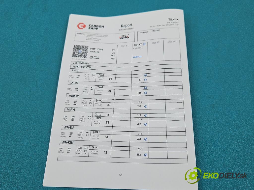 Fiat Panda II 2003-2012 1,3.0 jtd 69KM manual 51 kW 1248 cm3 5- vstrek 0445110083 (Vstrekovač paliva)