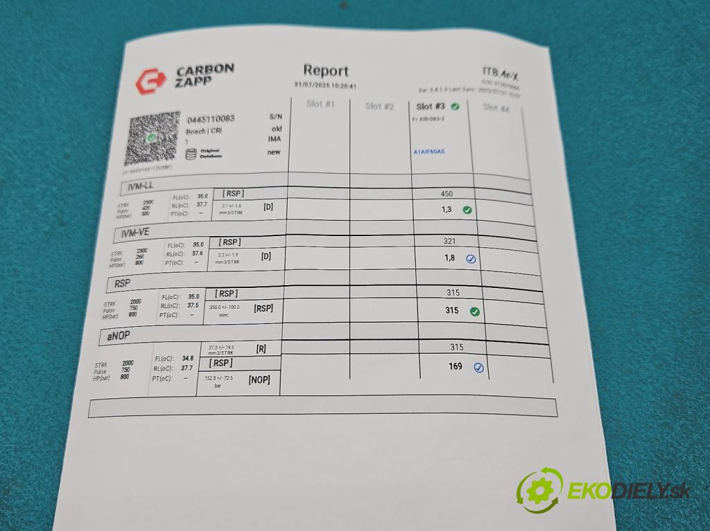 Fiat Panda II 2003-2012 1,3.0 jtd 69KM manual 51 kW 1248 cm3 5- vstrek 0445110083 (Vstrekovač paliva)