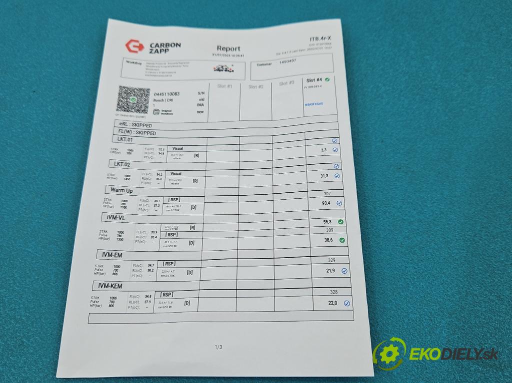 Fiat Panda II 2003-2012 1,3.0 jtd 69KM manual 51 kW 1248 cm3 5- vstrek 0445110083 (Vstrekovač paliva)